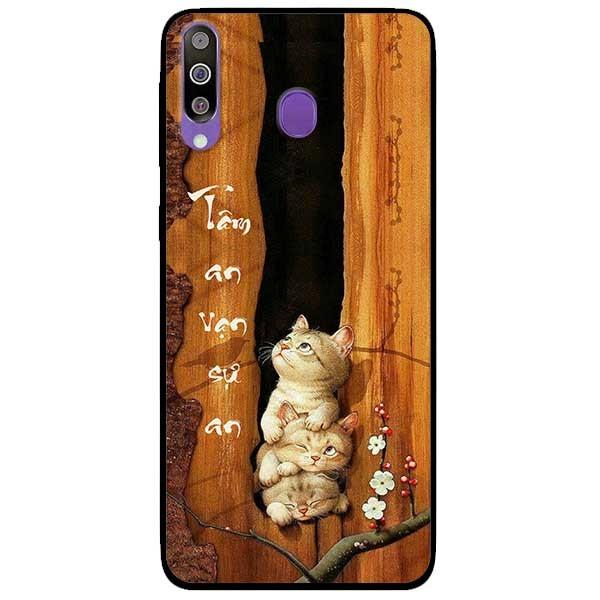 Ốp lưng dành cho Samsung Galaxy M30 mẫu Tâm An Chú Mèo