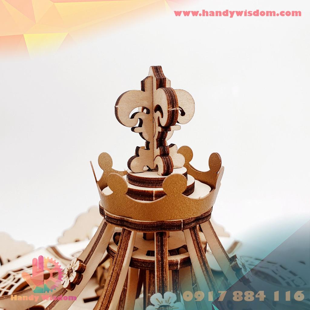 Mô hình hộp nhạc gỗ - Đu quay lãng mạn - Robotime Romantic Carousel AMK62