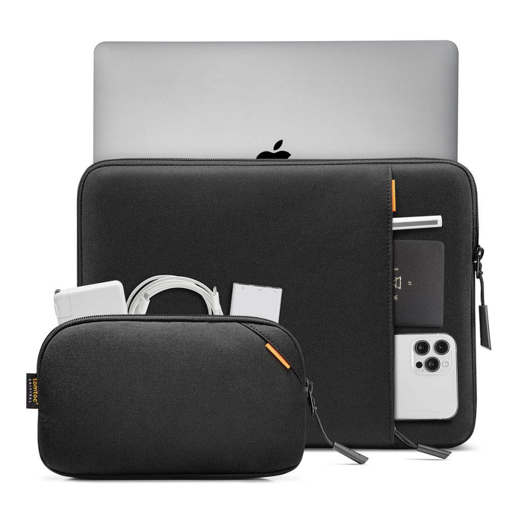 TÚI CHỐNG SỐC TOMTOC (USA) 360* PROTECTIVE KÈM TÚI PHỤ KIỆN CHO MACBOOK PRO 14” bảo vệ hoàn hảo chống va đập - HÀNG CHÍNH HÃNG