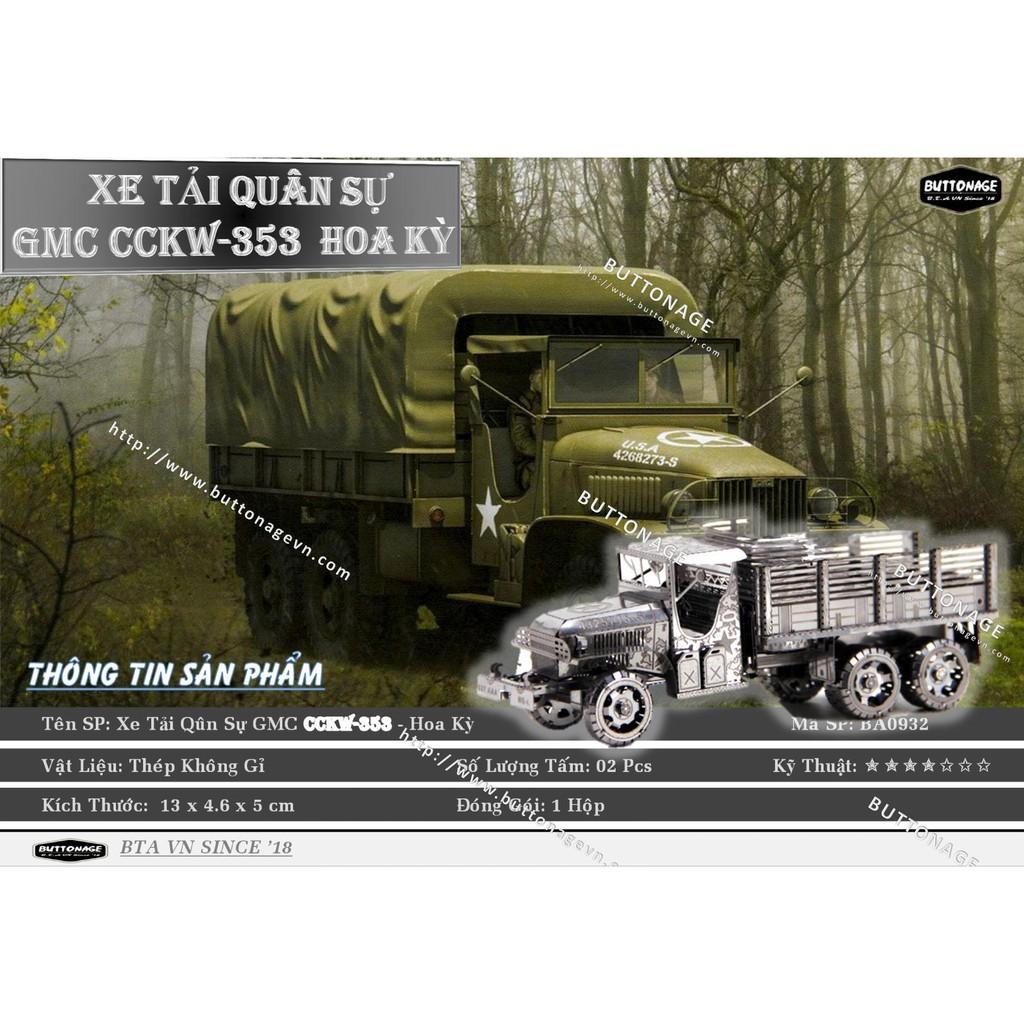 Mô Hình Lắp Ráp 3d Xe Tải Quân Sự GMC CCKW-353  - Hoa Kỳ