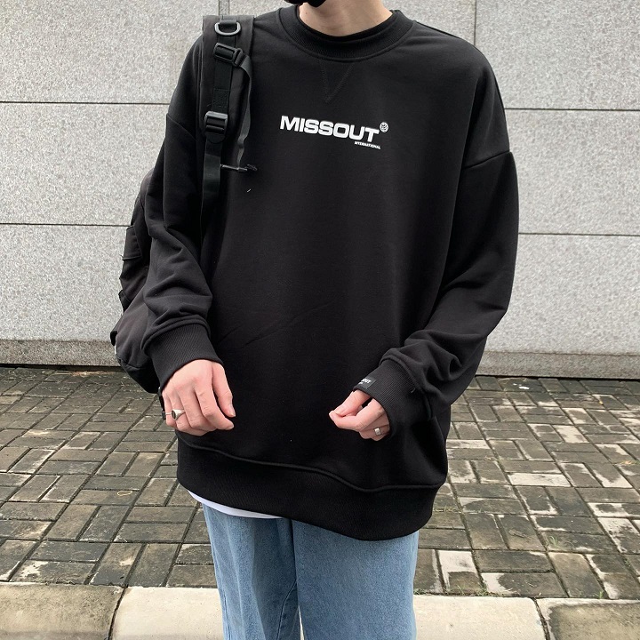 Áo sweater unisex Missout Áo Missout chất nỉ Bông, Sweater missouts basic unisex - Gin store