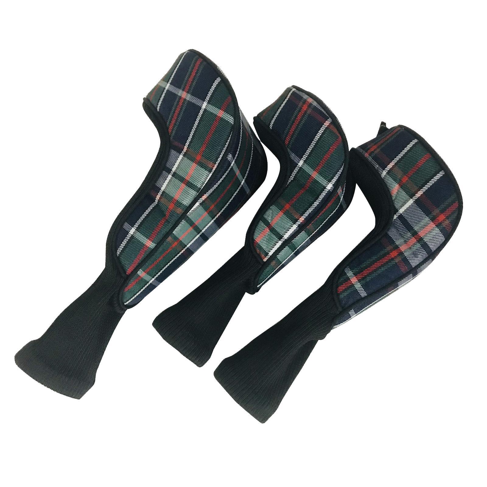3x Golf Club Head Cover Driver Fairway Wood Covers Protector Sleeve
