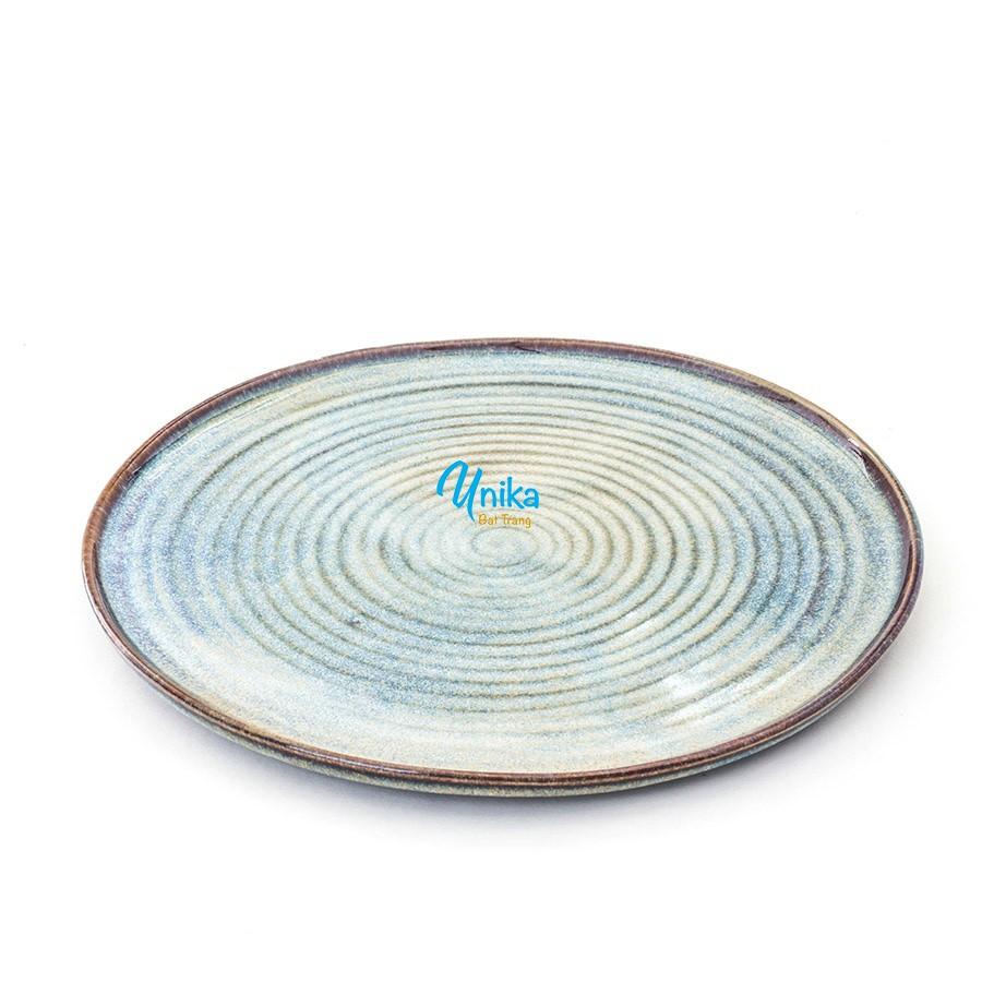 Đĩa Phẳng Men Hồng tuyết D30 - Khay Phẳng Men Hỏa biến - Gốm sứ Cao cấp Bát Tràng