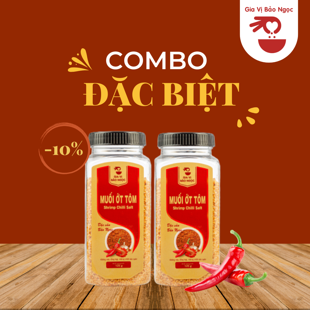 Combo 2 hũ muối tôm Tây Ninh đặc sản Bảo ngọc (125gx2)