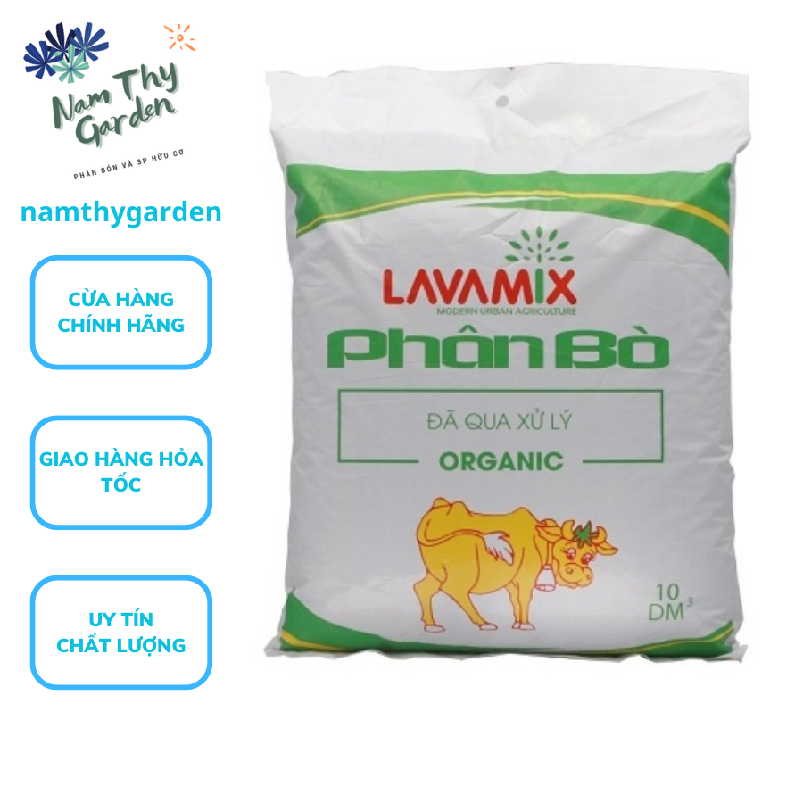 Phân Bò Hữu Cơ Lavamix Túi Lớn 10dm3 Chuyên Trồng Rau Sạch Đã Qua Xử Lý