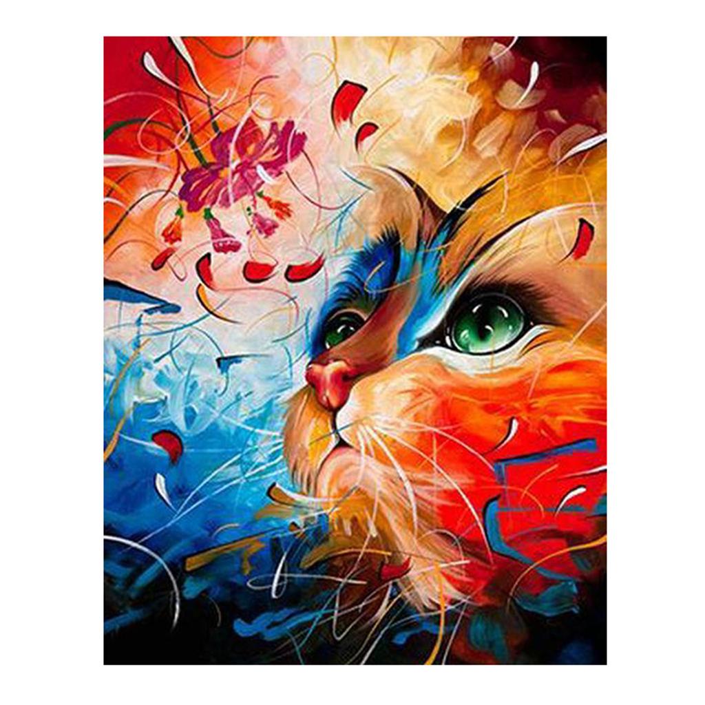 2 Set Oil Painting Paint by Number Kits for Kids Adults - Cats and Landscape