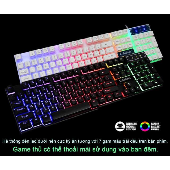 Bộ bàn phím và chuột K-SNAKE KM320 chuyên Game Led 7 màu