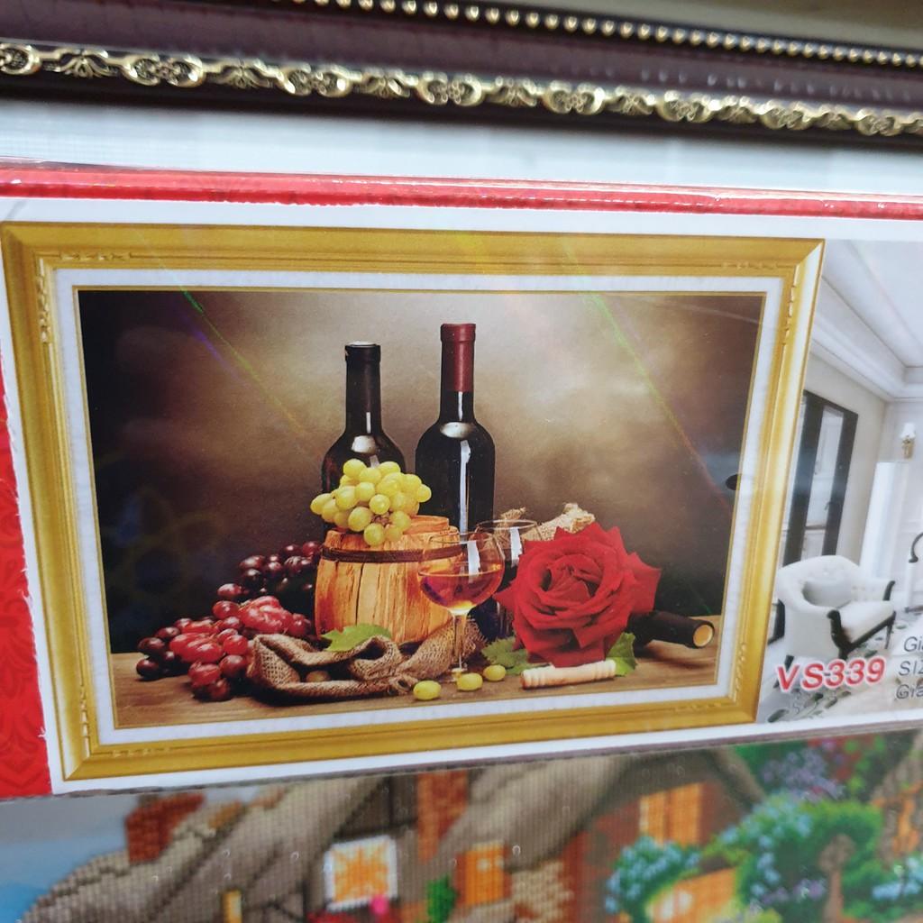 Tranh Đính Đá BÀN TIỆC TRÁI CÂY . Kích Thước: 75cm x 53cm