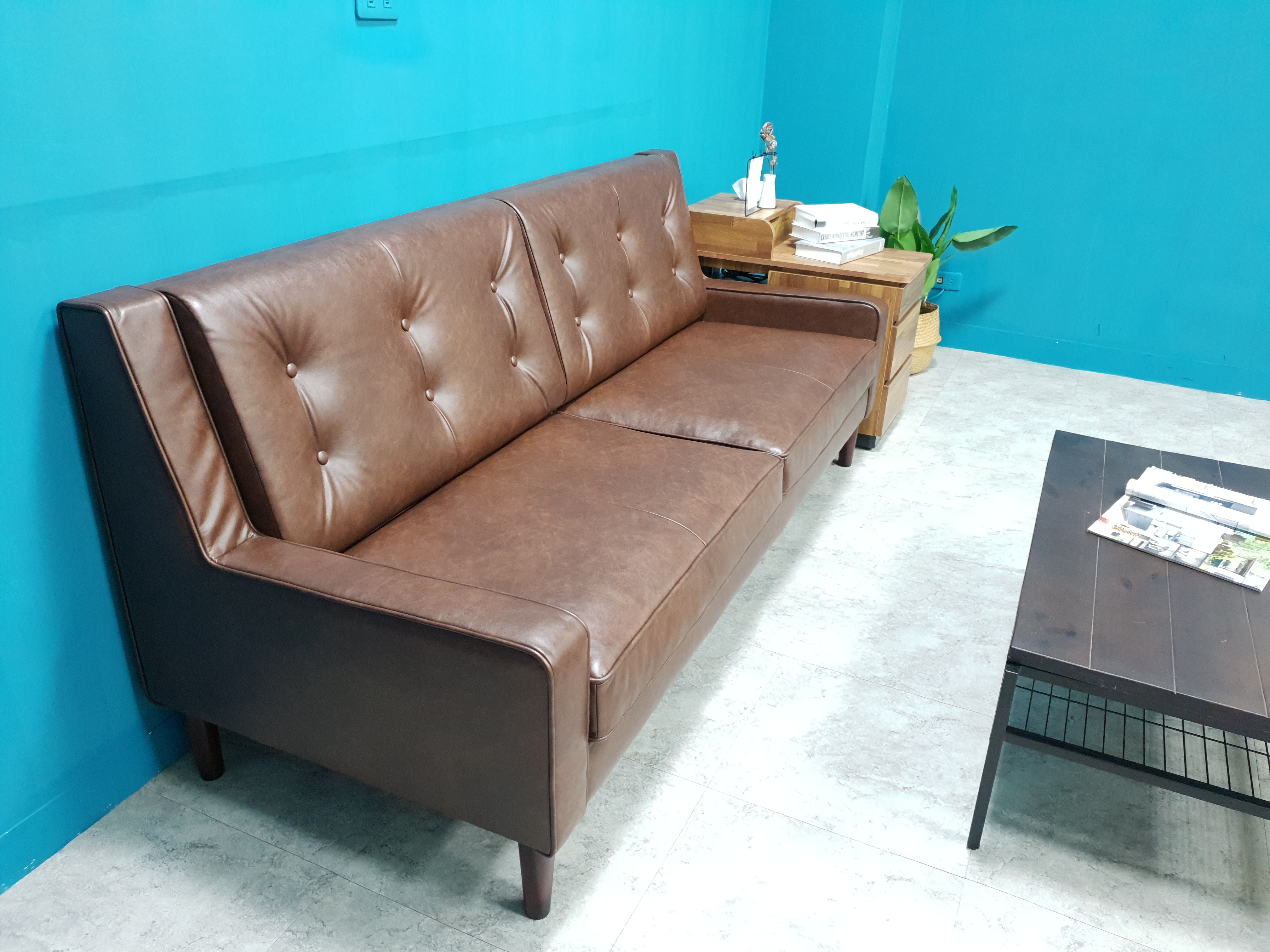 Sofa băng Juno sofa màu nâu, đen 200 x 80 x 90 cm