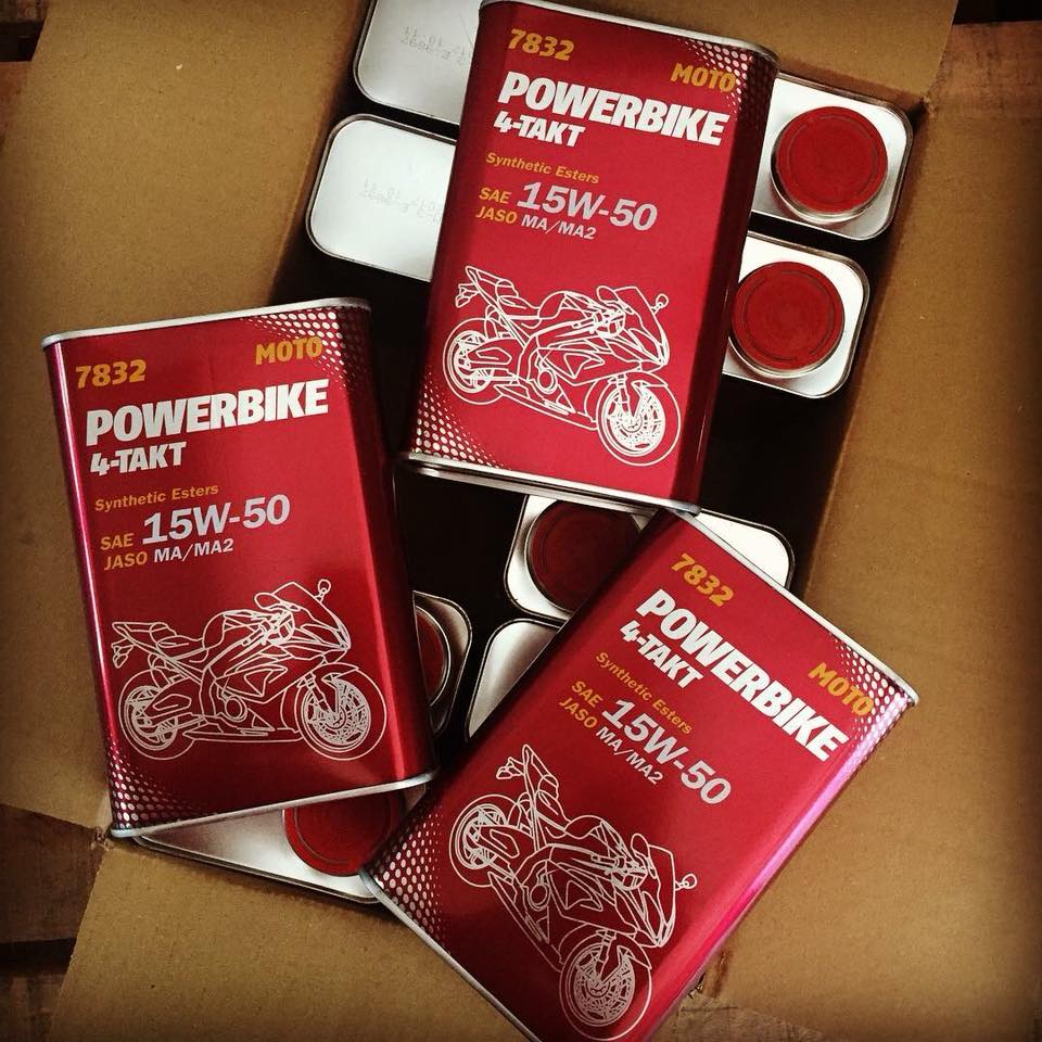 Nhớt Cho Xe Đi Xa, Chạy Đua và Phân Khối Lớn MANNOL 7832 4-Takt Powerbike ESTER 15W-50 SM 1 Lít/ Hộp – 100% Germany Đức