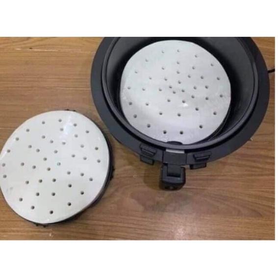 Giấy Nến Tròn Đục Lỗ Size 23cm 100 Tờ Cho Hấp, Nướng, Nồi Chiên Không Dầu