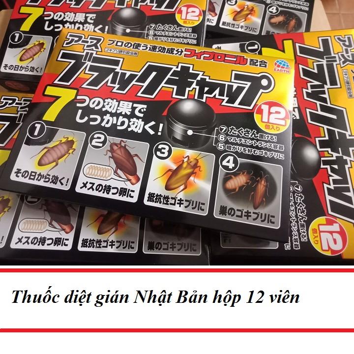 Thuốc diệt gián Black Cap Nhật Bản hộp 12 viên