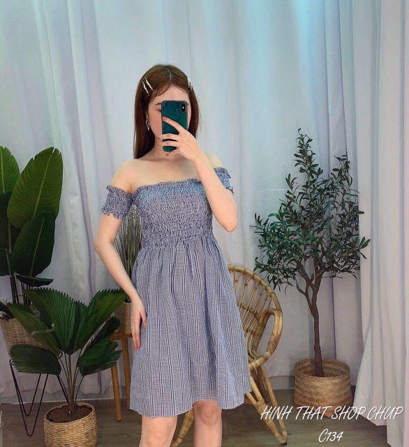 Đầm nhún trễ vai