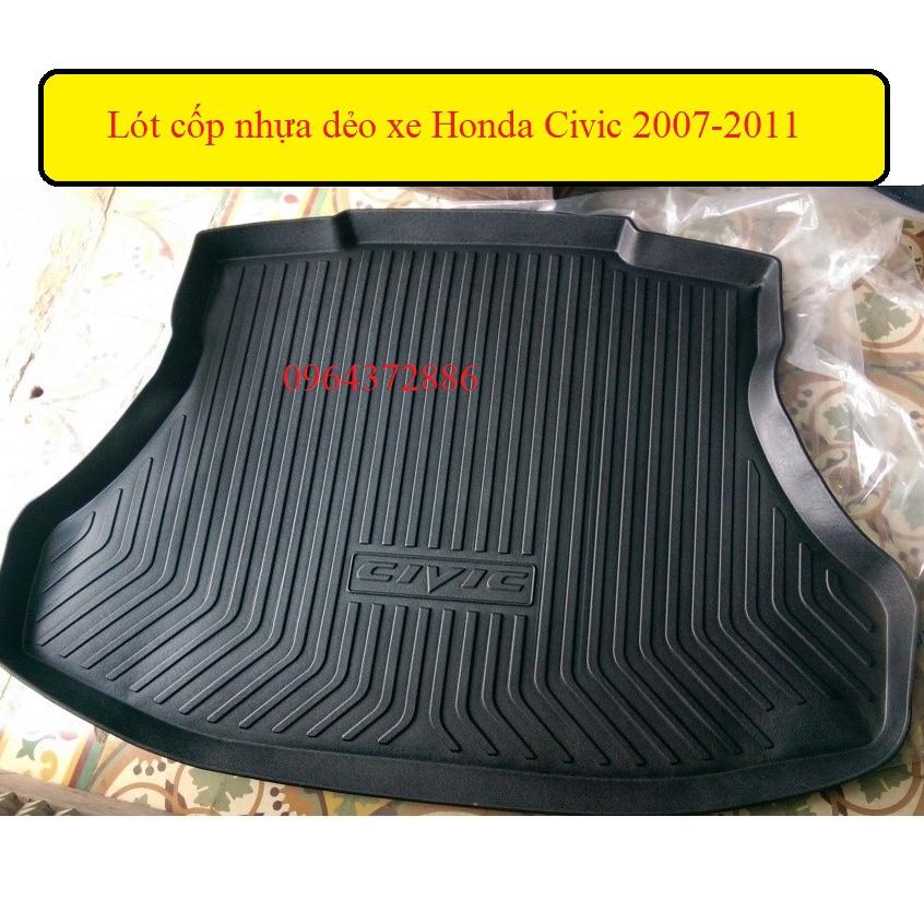 Lót cốp nhựa dẻo xe Honda Civic 2007-2012 - Hàng không mùi, dày dặn