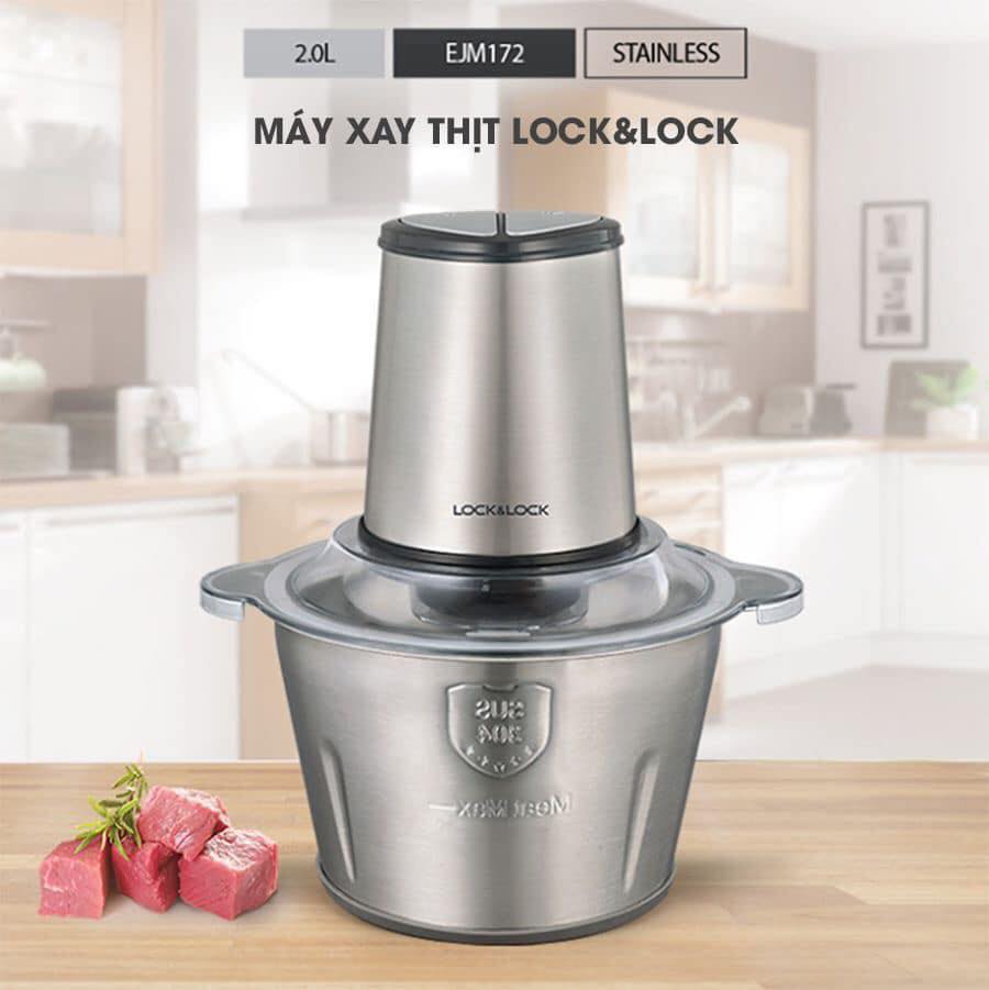 Máy Xay Thịt Cối Inox LocknLock EJM172 300W - 2L - Hàng Chính Hãng