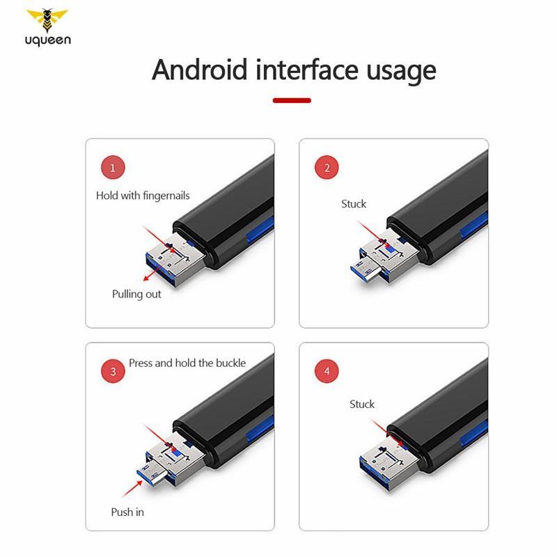 Đầu đọc thẻ nhớ USB3.0 type-C 5 trong 1 chất lượng cao tiện dụng