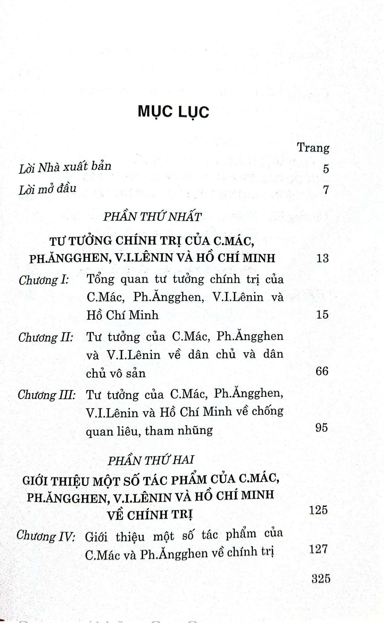 Tư tưởng chính trị của C. Mác, Ph. Ăngghen, V. I. Lênin và Hồ Chí Minh