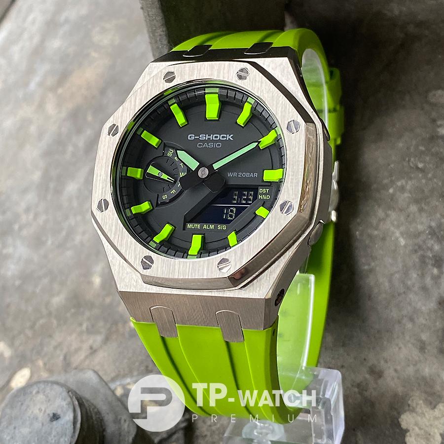 Đồng Hồ Nam Dây Nhựa Casio G-SHOCK GA-2100-1A3 AP CUSTOM KERMIT GREEN x SILVER ROYAL OAK (SPECIAL)