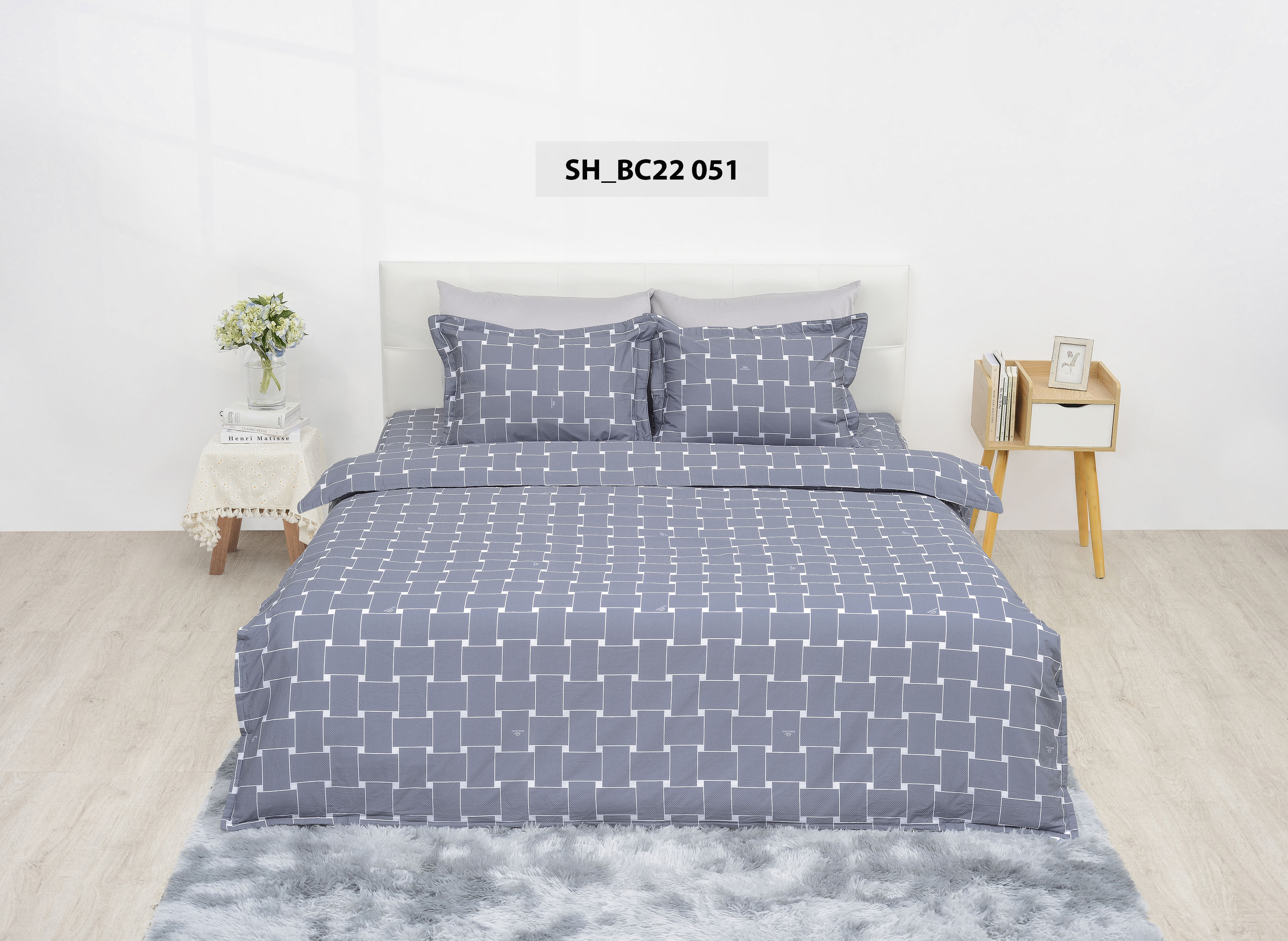 Bộ chăn ga gối 160x200 Sông Hồng chất cotton