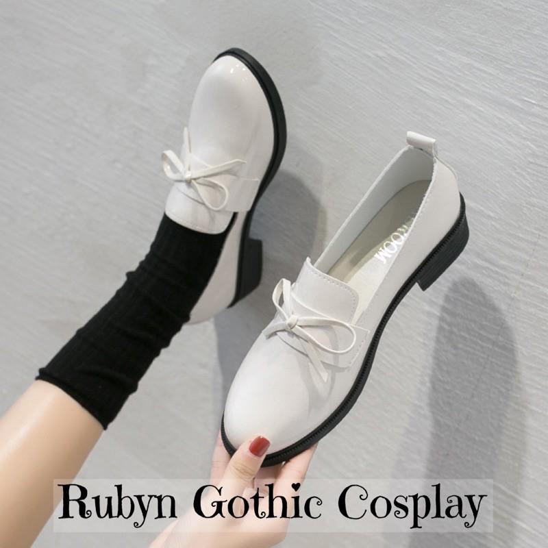 Giày Búp Bê Lolita Oxford da bóng phối nơ nhỏ xinh xắn ( Size 35 - 40 ) 203