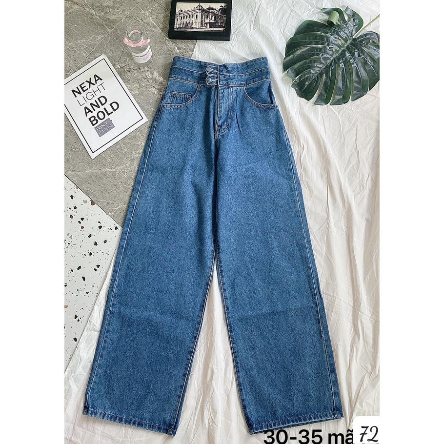 Quần jean nữ baggy jean lưng kiểu, lưng cao size đại