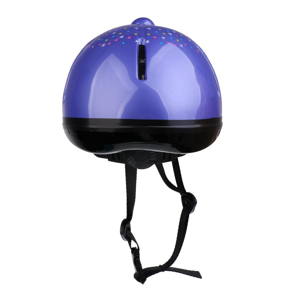 2Pcs Kids/Childs/Toddlers Adjustable Horse Riding Hat Ventilated Helmet, Black+Purple