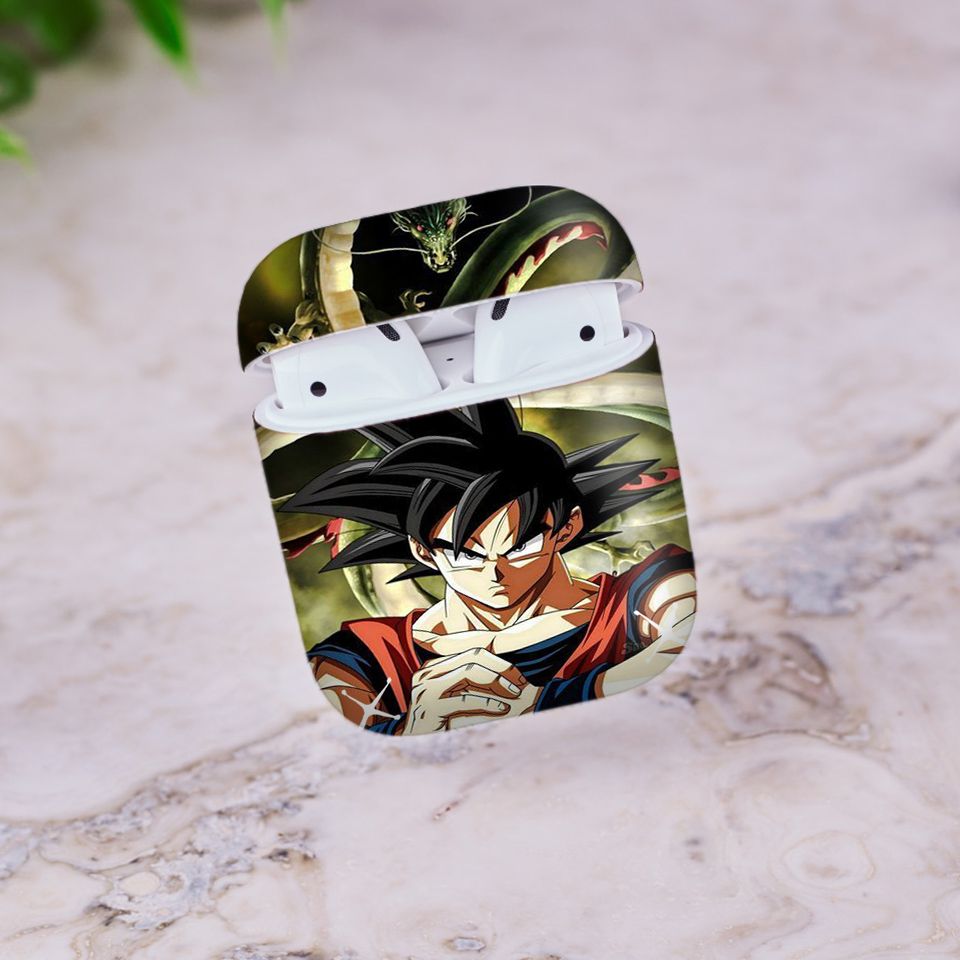 Miếng dán skin chống bẩn cho tai nghe AirPods in hình Songoku Dragon Ball - 7vnr011 (bản không dây 1 và 2)