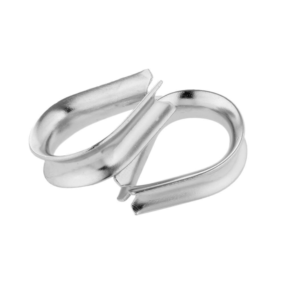 3X 2 Pieces Stainless Steel Heart Shaped Cable Thimbles Wire Rope Fitting- 2mm