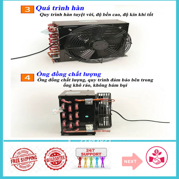 DÀN NÓNG COIL FNA 1.2/5.4 1HP KÈM QUẠT 60W SỬ DỤNG TRONG ĐIỆN LẠNH VÀ CÁC THIẾT BỊ LÀM LẠNH