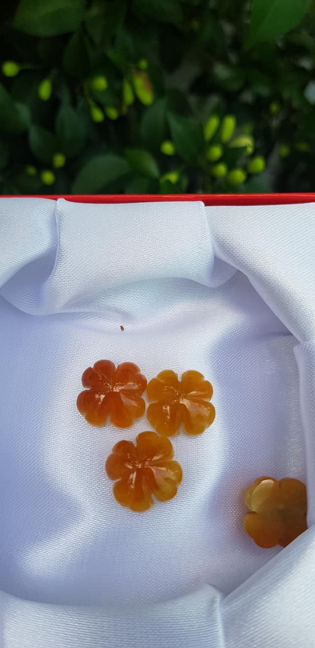 Mặt Bông Hoa cỏ 4 lá màu vàng cam nữ phối vòng tay,làm mặt nhẫn Chất liệu đá cẩm thạch size hạt 14mm x dầy 6mm Nữ về phối với vòng tay của mình đeo hay làm mặt nhẫn mặt dây chuyền đeo xinh ạ