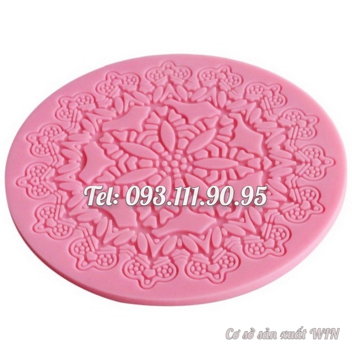 Khuôn silicon làm bánh, rau câu, fondant ren hình vương miện - Loại 13 cm - Mã số 1309