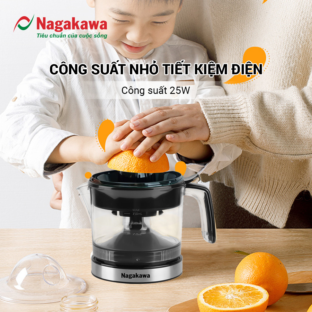 Máy vắt cam điện Nagakawa NAG0814 (0.75 Lít) - Hàng Chính Hãng