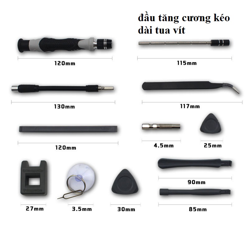 Bộ Vít 115 in 1 Món Bộ Công Cụ Sửa Chữa Dụng Cụ Kỹ Thuật Dùng Để Sửa Chữa Máy Mọc, Điện Tử Cỡ Nhỏ cầm chông trượt cao cấp H3 