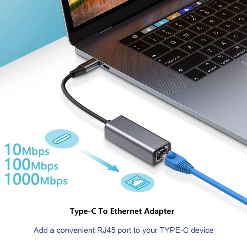 Cáp Chuyển Đổi Mạng Gigabit Type-C Sang RJ45 Hiệu Suất Cao Thiết Thực Thông Dụng Cho Máy Tính Xách Tay