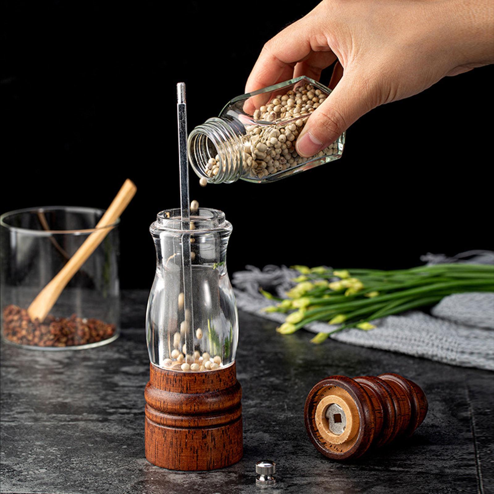 Wood Salt and Pepper Grinder Set Manual Pepper Shaker Sea Salt Sesame Spice