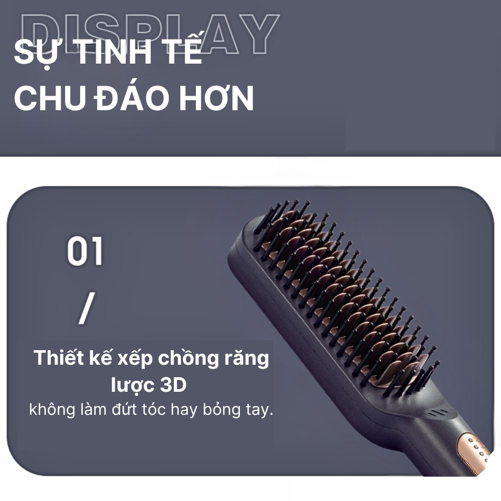 Lược điện chải duỗi tóc SOKANY SK-15008 duỗi tóc siêu thẳng, làm tóc tại nhà vô cùng tiện lợi - HÀNG CHÍNH HÃNG - DELIYA