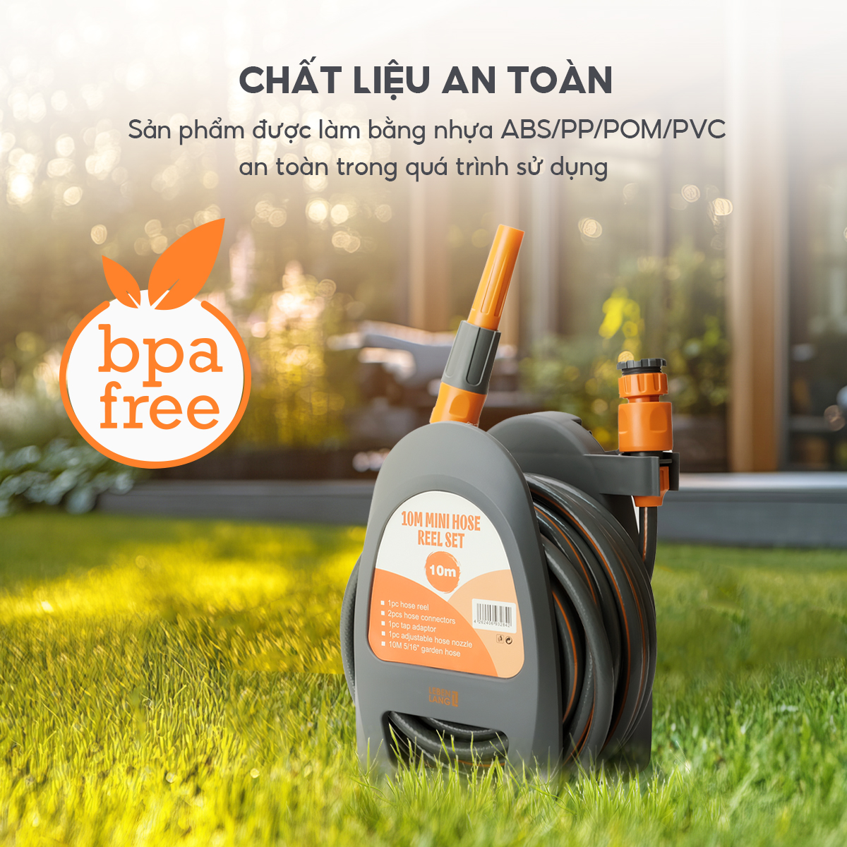 Vòi nước tưới cây, rửa xe đa năng Lebenlang LBLB3366 dây dài 10m, 2 đầu phun đi kèm - hàng chính hãng