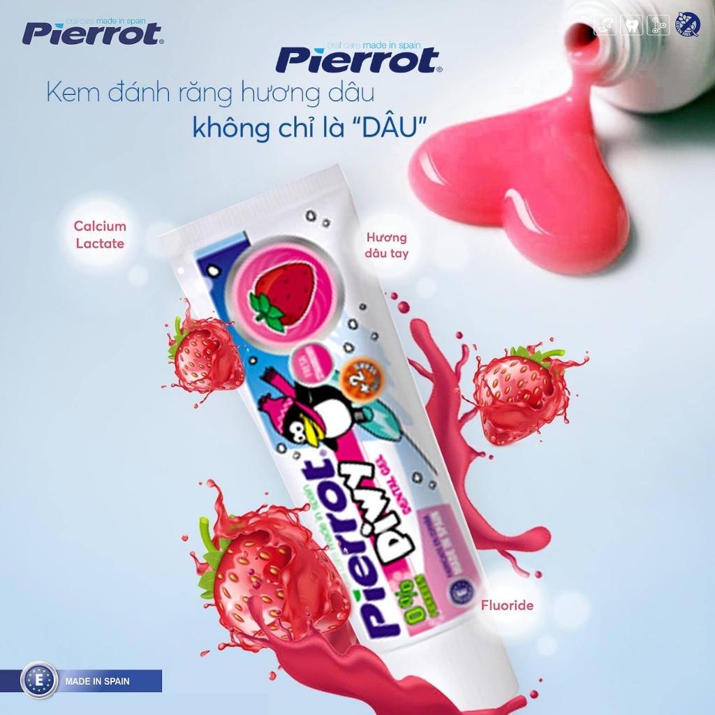 [ Tặng 1 hộp tăm răng Care4U] Nước súc miệng hương dâu tây cho trẻ em Pierrot 500ML