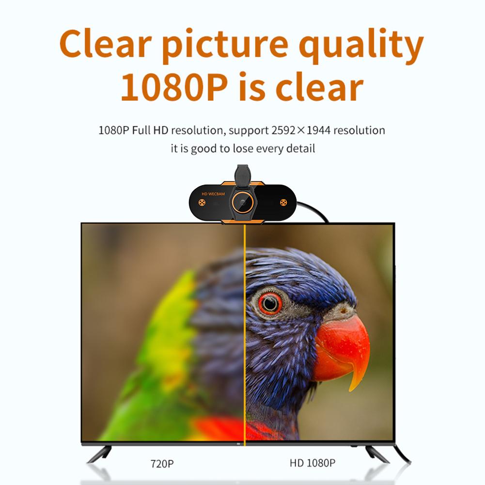 Camera Web 1080P HD CMOS USB 2.0 Video trực tiếp Họp trực tuyến Giảng dạy Giảm tiếng ồn Micrô Máy tính Máy tính PC Webcam