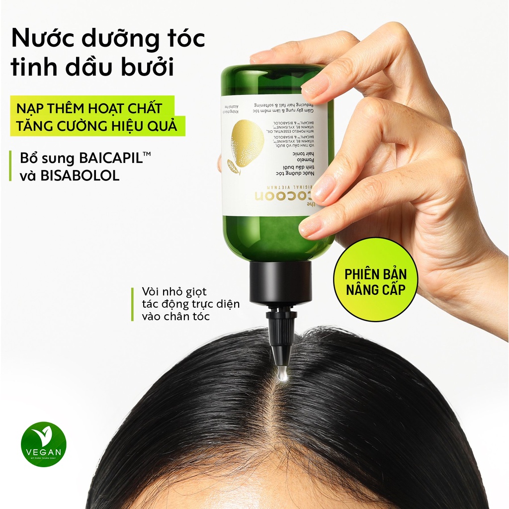 Nước dưỡng tóc tinh dầu bưởi (pomelo hair tonic) Cocoon 140ml + 1 Son dưỡng Cocoon 5g