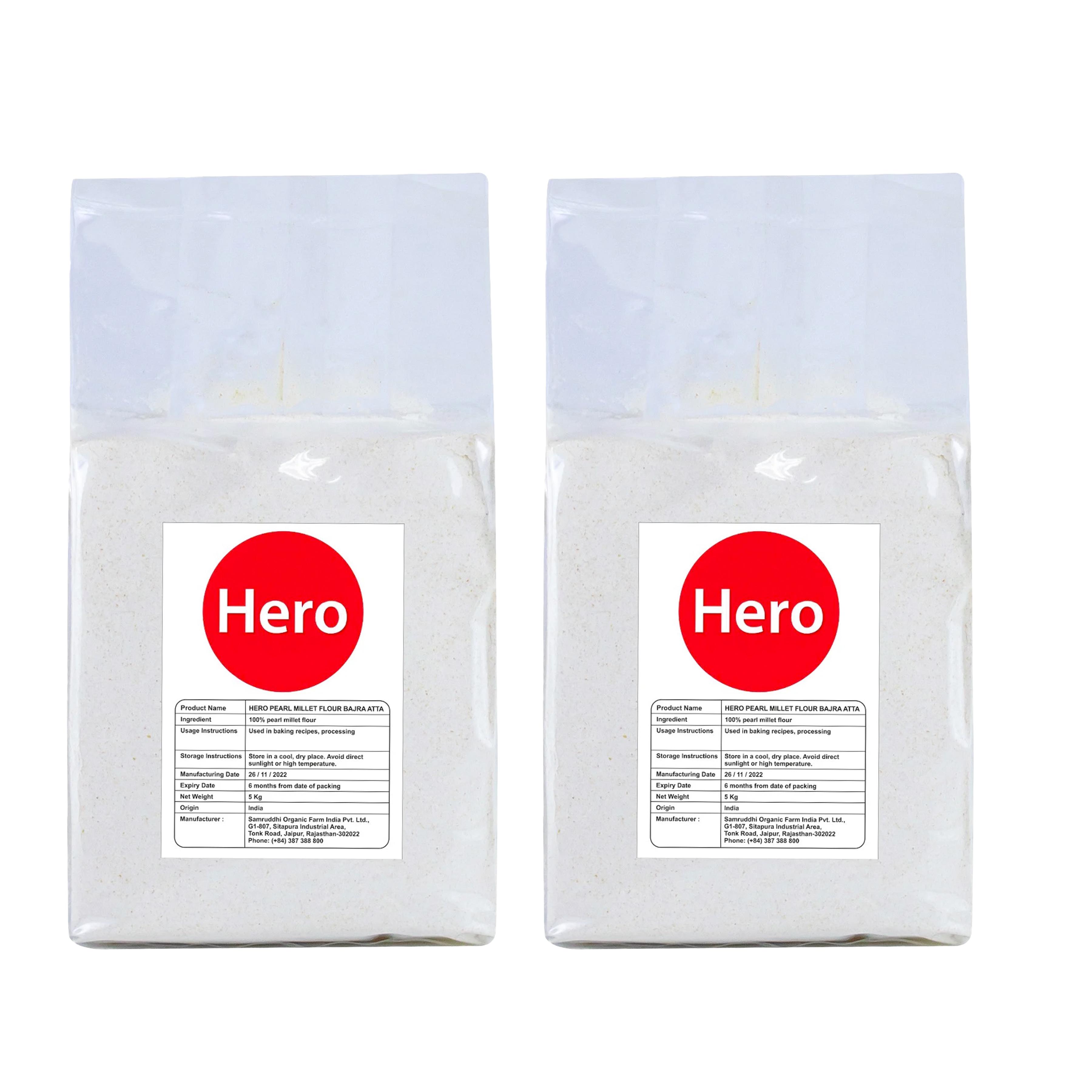 Combo Bột Hạt Kê Trắng Bajra Atta HERO 5KG+5KG