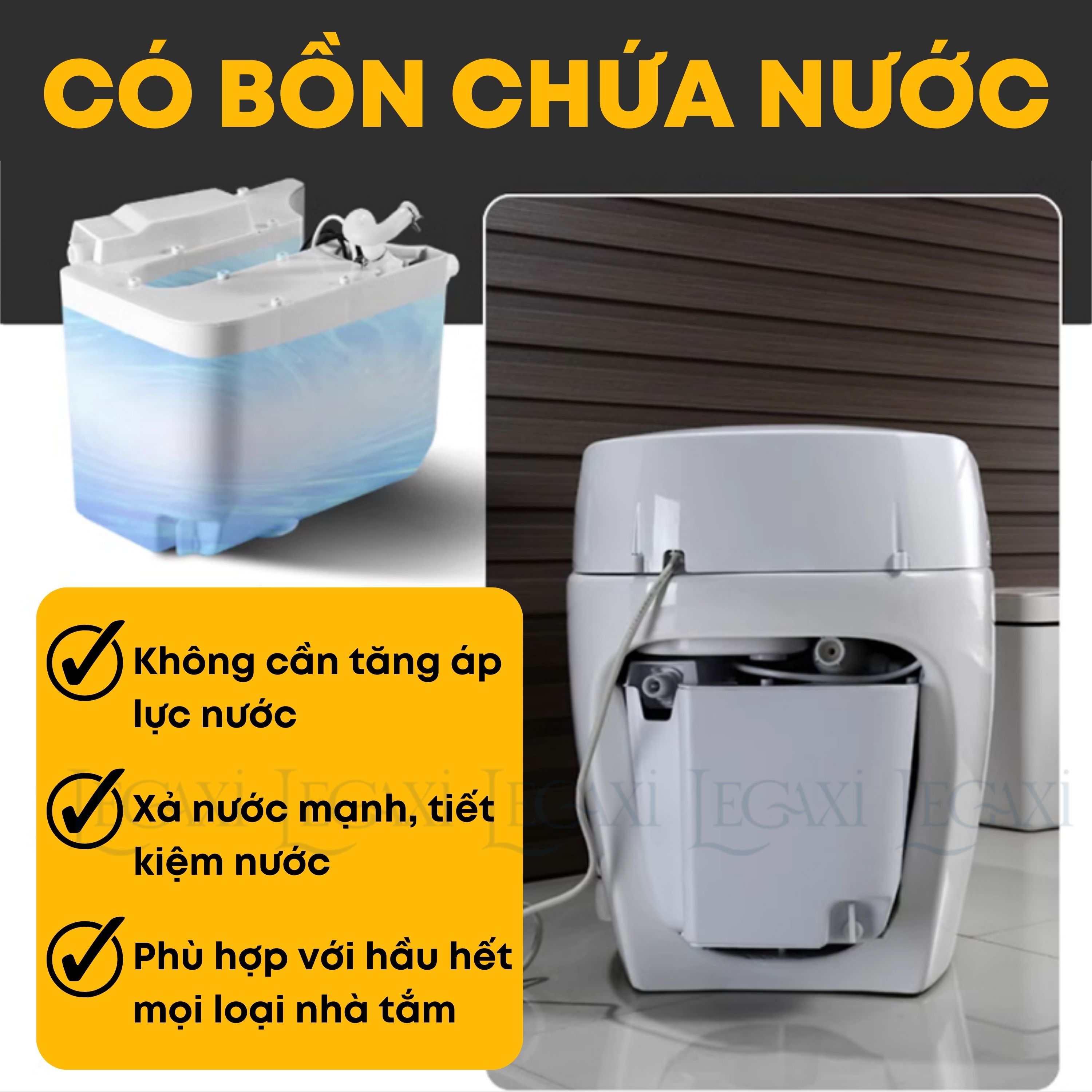 Bồn cầu thông minh toilet xịt rửa tự động remote sấy khô bệ xí cầu tiêu đa năng nhà tắm nhà vệ sinh Legaxi