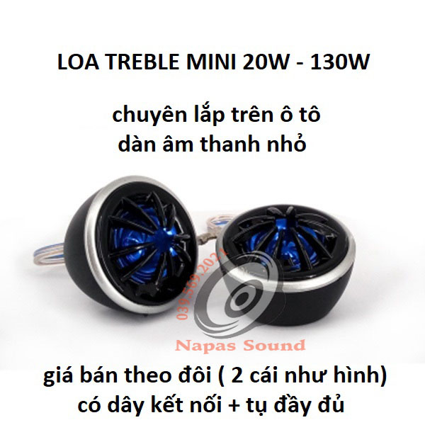 BỘ 2 LOA TREBLE MINI 5CM TP066 MẶT XANH - DÂY DÀI SẴN TỤ - CÔNG SUẤT MAX 150W - LOA TREBLE Ô TÔ