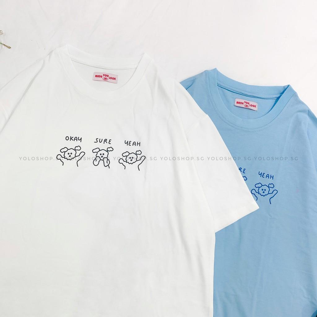 Áo thun tay lỡ OKAY SURE YEAH phông Unisex nam nữ tee oversize form rộng pull Ulzzang Streetwear Hàn Quốc vải mềm