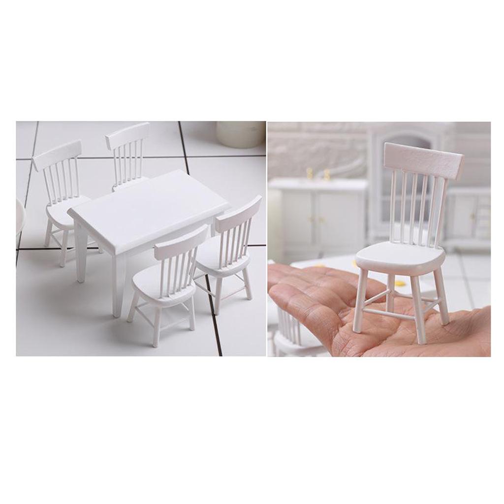 1/12 Scale Dolls House Miniature Unpainted Dining Chair Furniture Accessory