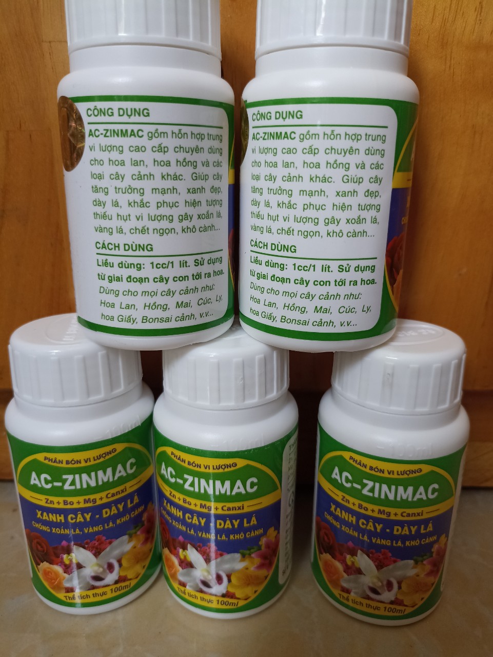 Phân bón vi lượng AC -ZINMAC bổ sung Zn+Bo+Mg+Canxi giúp xanh cây dày lá - chai 100ml
