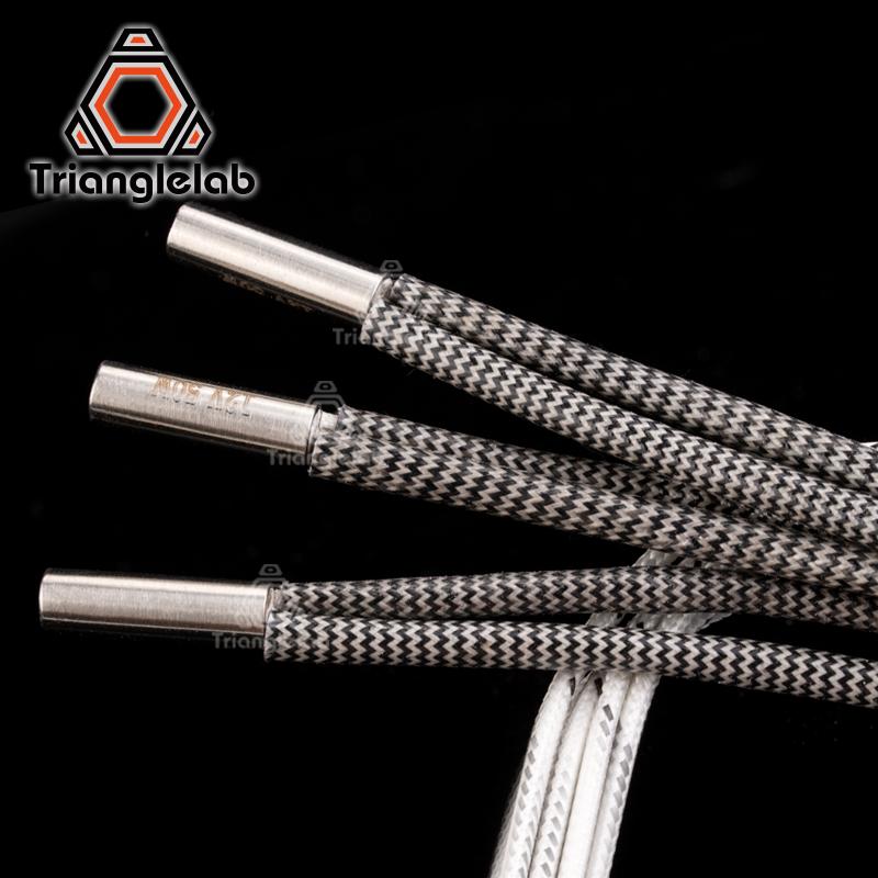 Máy in 3D Trianglelab 6*20 mm 12V / 24V 50W Hộp đựng nóng với cáp 100cm cho máy in 3D cho V6 Hotend Volcano MK8 MK9