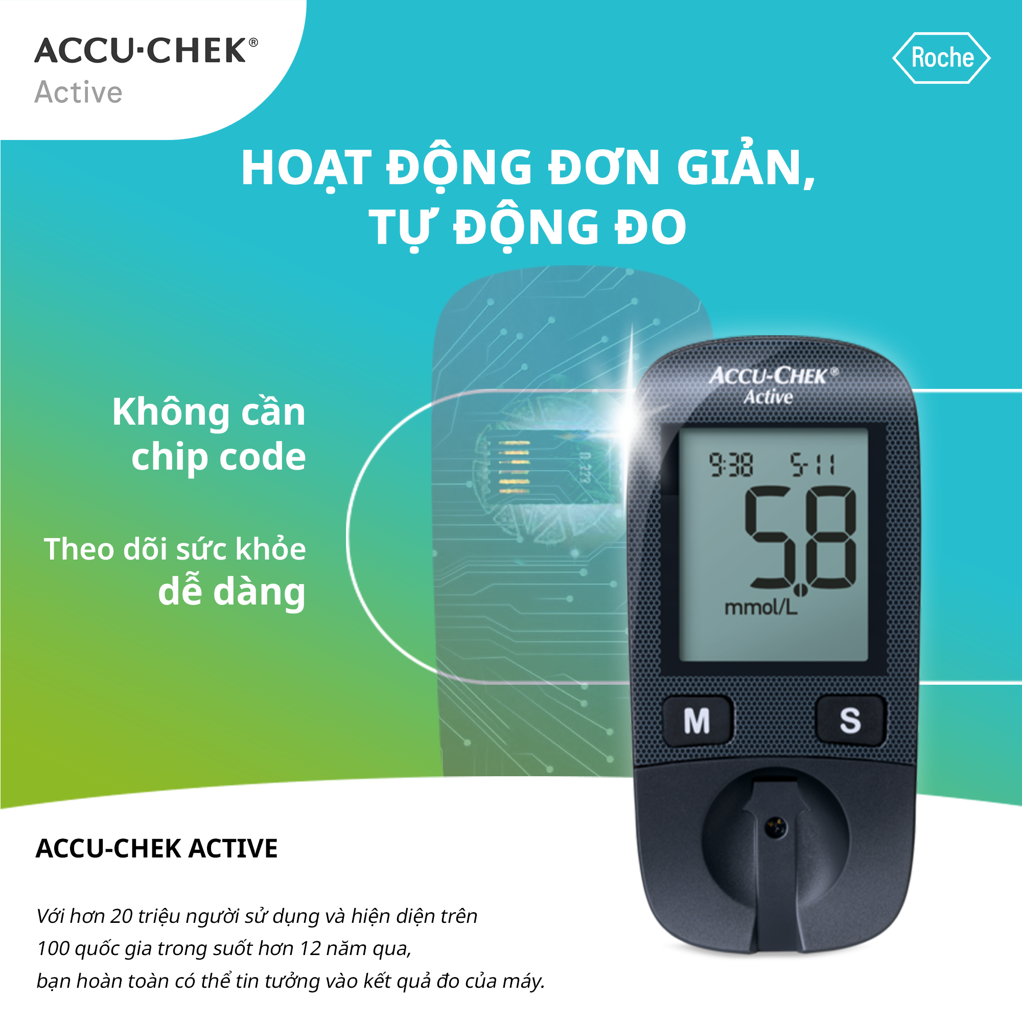 Máy Đo Đường Huyết ACCU-CHEK Active Dùng Cho Cá Nhân