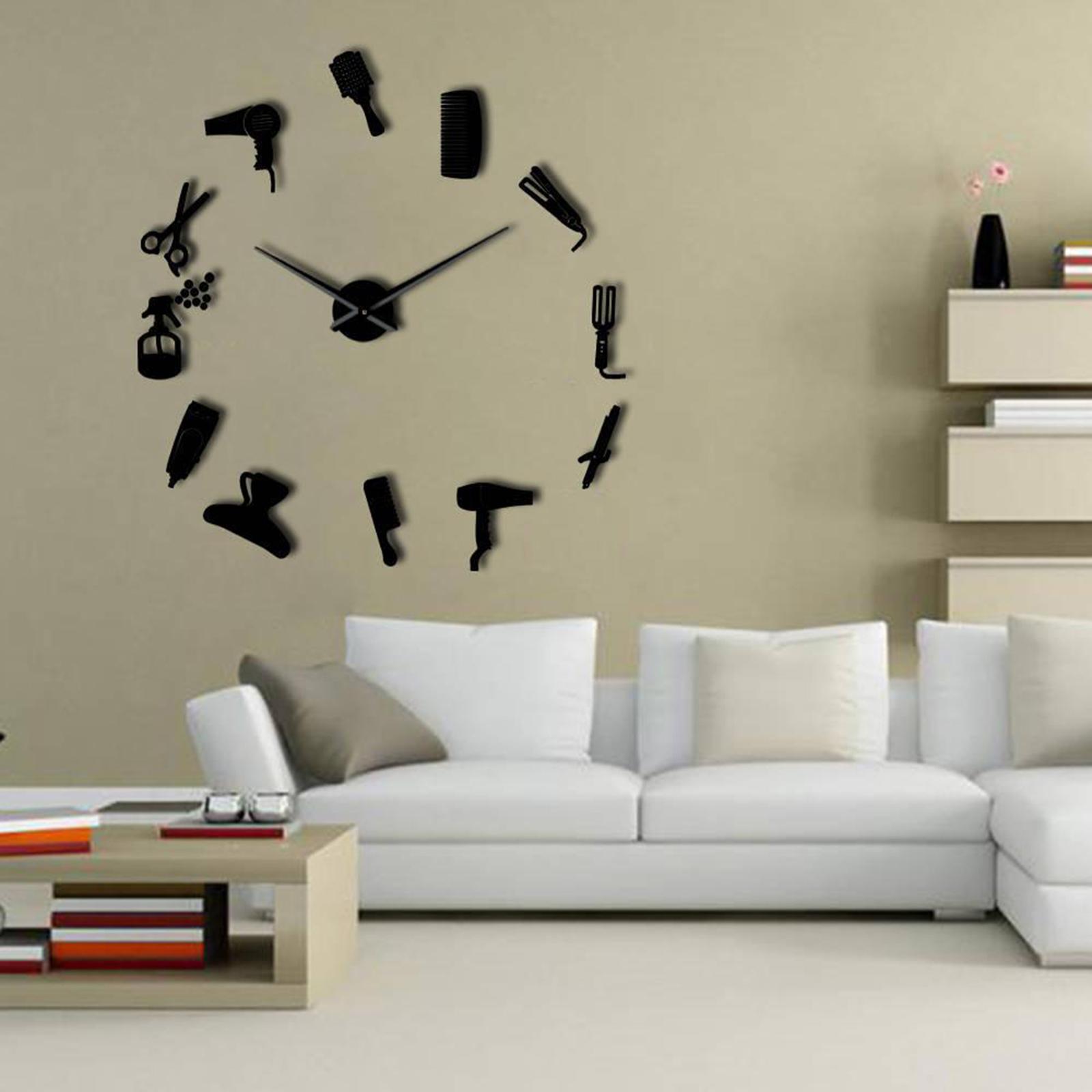 Wall Clock Acrylic Modern DIY 3D Mirror Sticker Home Office Clocks