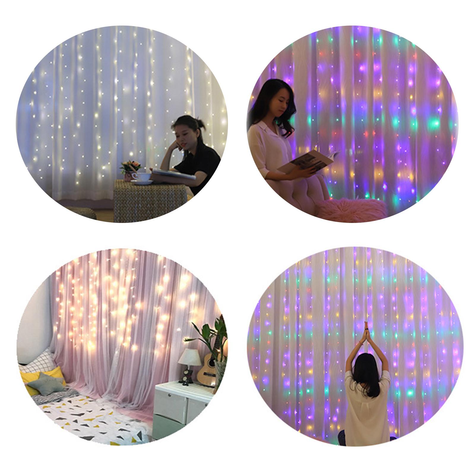 Dây Đèn Led Rèm Màng 100 Leds Với 8 Chế Độ Sáng